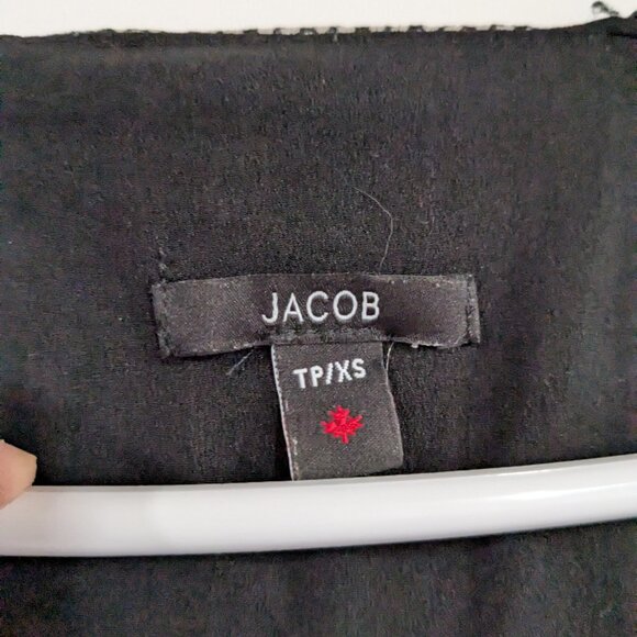 Jacob Chiffon Layered Sleeveless A-Line Dress White Black Size XS Made in Canada - Picture 2 of 3